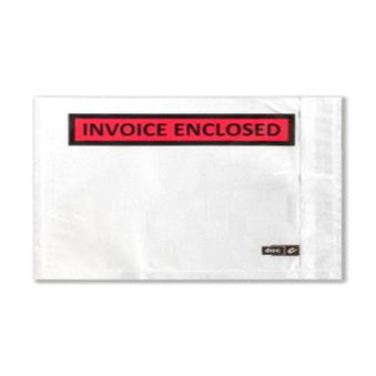Poly Envelope Printed Black/Yellow on Clear with White Backing