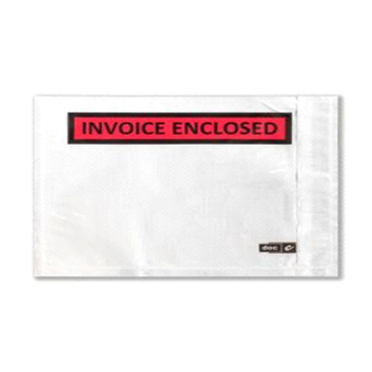 Poly Envelope Printed Black/Red on Clear with White Backing
