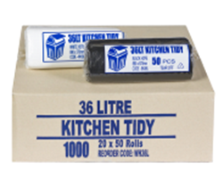 36lt Large Tidy Bin Liner White HDPE 20x50/roll