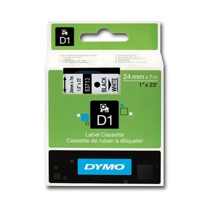 LABEL TAPE DYMO D1 24MMX7M BLACK ON CLEAR