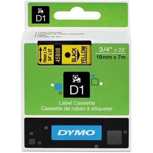 LABEL TAPE DYMO D1 19MMX7M BLACK ON YELLOW