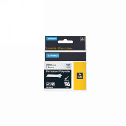 LABEL TAPE DYMO 24MMX5.5M RHINO PRO PERMANENT POLYESTER CLEAR
