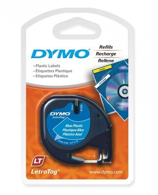 LABEL TAPE DYMO LETRA-TAG PLASTIC ULTRA BLUE