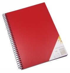 VISUAL ART DIARY QUILL A4 SPIRAL RED COVER 60LF