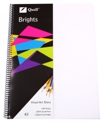 VISUAL ART DIARY QUILL A3 BRIGHTS FROSTED 60LF