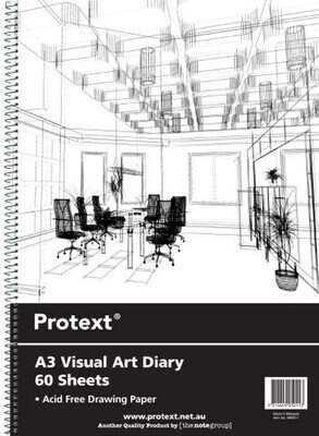 SP- VISUAL ART DIARY PROTEXT PP A3 120pg 110gsm White page