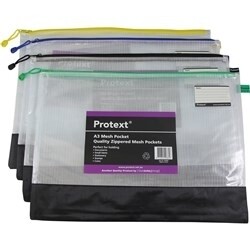 MESH POUCH PROTEXT A3 WITH ASST ZIPPER + NAME CARD HOLDER