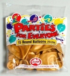 BALLOONS ALPEN 25CM GOLD 15'S