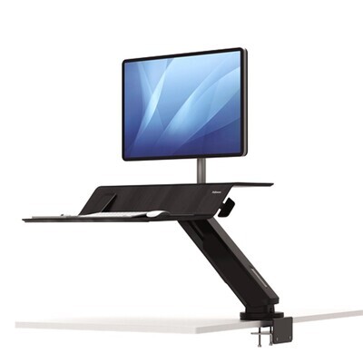 SP- WORKSTATION FELLOWES LOTUS SIT STAND RT SINGLE MONITOR BLACK