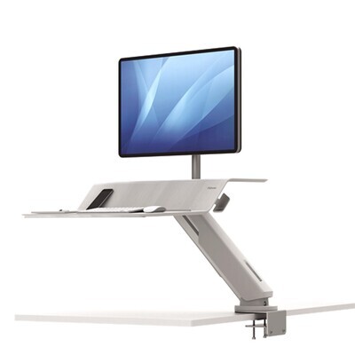 SP- WORKSTATION FELLOWES LOTUS SIT STAND RT SINGLE MONITOR WHITE