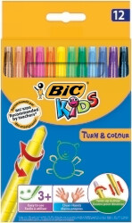 CRAYONS BIC KIDS TURN AND COLOUR PK12