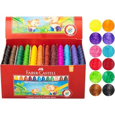 CRAYONS FABER-CASTELL CHUBLETS (8x12 COLOURS) BX96