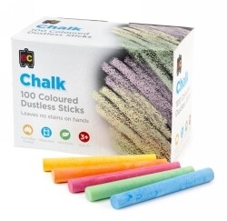 CHALK EC DUSTLESS COLOURED 100PCS