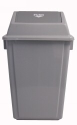 SP- HEAVY DUTY WASTE BIN ITALPLAST 58L WITH SWING TOP LID GREY