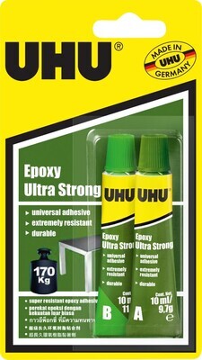 GLUE UHU EPOXY ULTRA STRONG 2 X 10ML TUBES
