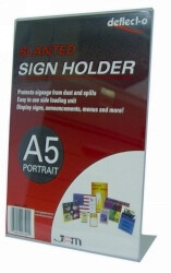 DEFLECT-O SLANTED SINGLE SIDED DOC HOLDER A5 PORTRAIT 47501