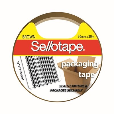 PACKAGING TAPE SELLOTAPE 36MMX20M BROWN