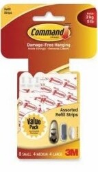 REPLACEMENT STRIPS COMMAND ADHESIVE 17200CL ASST SIZES