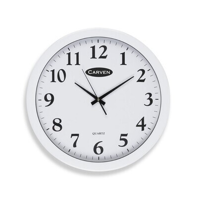 SP- WALL CLOCK CARVEN 450MM WHITE FRAME