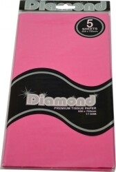 TISSUE PAPER DIAMOND 500X750MM 17GSM PINK 5 SHTS