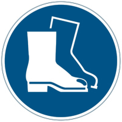 SP- MARKING SIGN DURABLE USE FOOT PROTECTION BLUE
