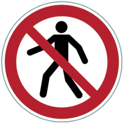 SP- MARKING SIGN DURABLE PEDESTRIAN PROHIBITED RED