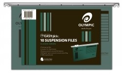 SUSPENSION FILES OLYMPIC FOOLSCAP 100% RECYCLED GREEN PK10