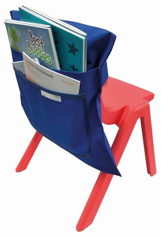 CHAIR BAG WRITER HEAVY DUTY NYLON 455MM WIDE 2 POCKETS BLUE