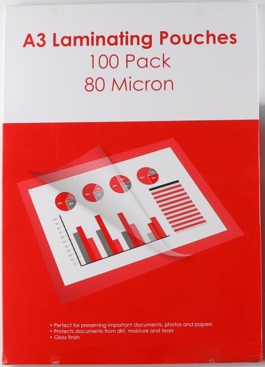 LAMINATING POUCH GNS BASIC A3 80 MICRONS PK100