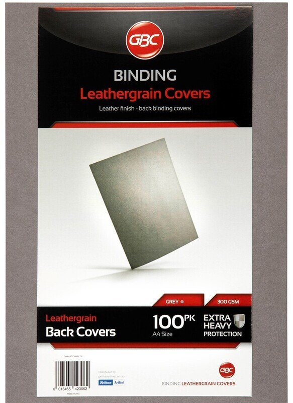 SP- LEATHERGRAIN COVERS GBC A4 GREY PK100