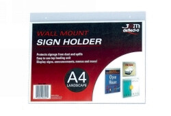 SIGN HOLDER DEFLECTO A4 LANDSCAPE WALL MOUNTED