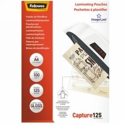 SP- LAMINATING POUCHES FELLOWES A4 125 MICRON GLOSS PK100
