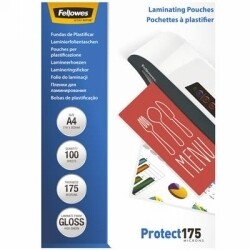 SP- LAMINATING POUCHES FELLOWES A4 175 MICRON GLOSS PK100