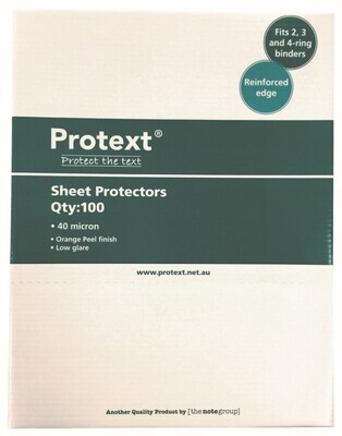 SHEET PROTECTORS PROTEXT A4 ECONOMY 40 MIC ORANGE PEEL CLEAR BX100