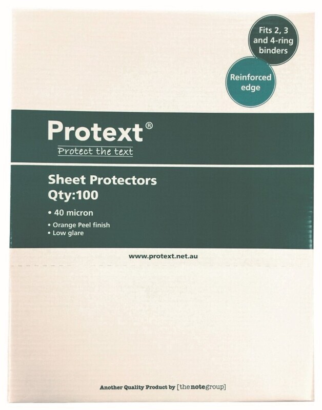 SHEET PROTECTORS PROTEXT A4 ECONOMY 40 MIC ORANGE PEEL CLEAR BX100