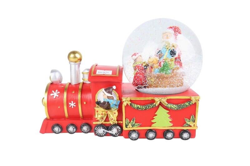SNOWGLOBE XMAS 23X12X16CM LIGHT UP MUSICAL TRAIN