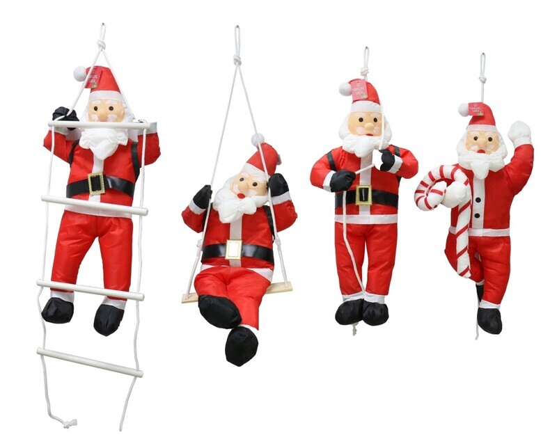 XMAS DECO OUTDOOR 60CM CLIMBING SANTA ASST