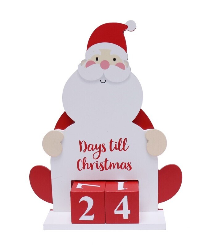 XMAS ADVENT 25.4X4.5X19CM SANTA COUNTDOWN