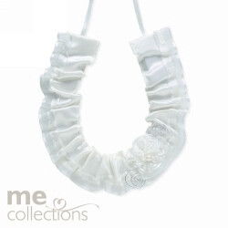 WEDDING CHARM ME HORSESHOE W/FLORAL ROSETTE IVORY