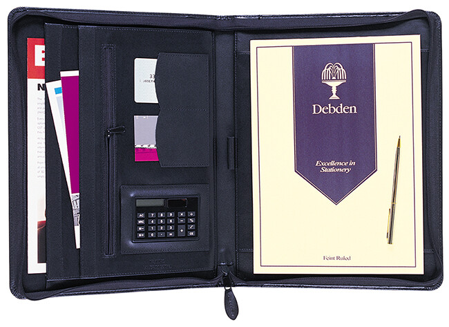COMPENDIUM DEBDEN PORTFOLIO 250X345 LEATHER BLACK 5115G