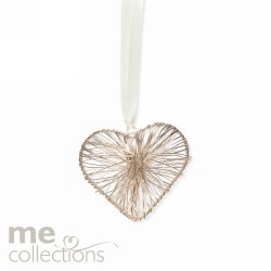 WEDDING CHARM ME INTRICATE WIRE HEART ROSEGOLD