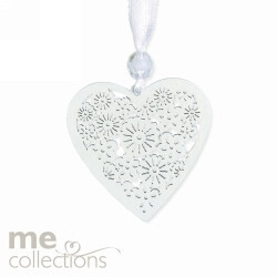 WEDDING CHARM ME FLORAL CARVED WOODEN HEART