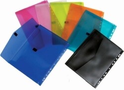 BINDER DOCUMENT WALLET COLBY A4 POP P/WALLY P326A CLEAR