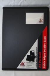 DISPLAY BOOK COLBY A4 FABRIC EDGE 20PG BLACK