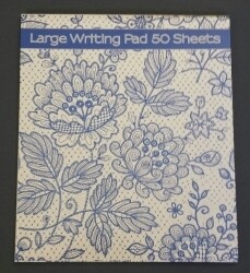 WRITING PAD OZCORP BLUE LACE 210X245MM 50 SHEETS