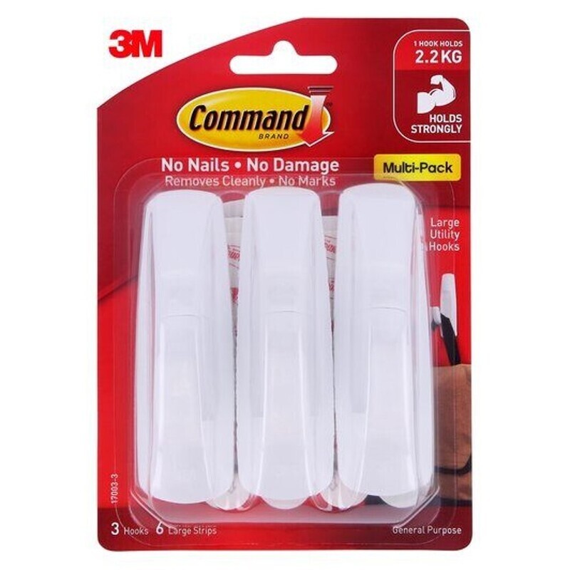 HOOKS COMMAND LARGE VALUE PACK (3 HOOKS/6 STRIPS)