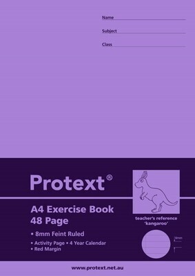 EXERCISE BOOK PROTEXT A4 8MM RULED PP COVER 48PG KANGAROO