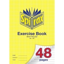 EXERCISE BOOK SPIRAX A4 100 8MM RULED 48PG