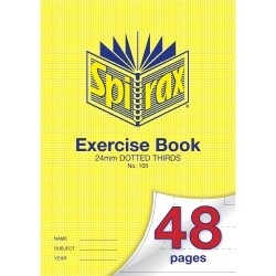 EXERCISE BOOK SPIRAX A4 105 24MM DOTTED THIRDS 48PG