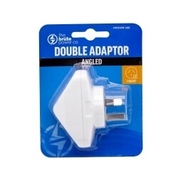 DOUBLE ADAPTOR THE BRUTE POWER CO. ANGLED WHITE